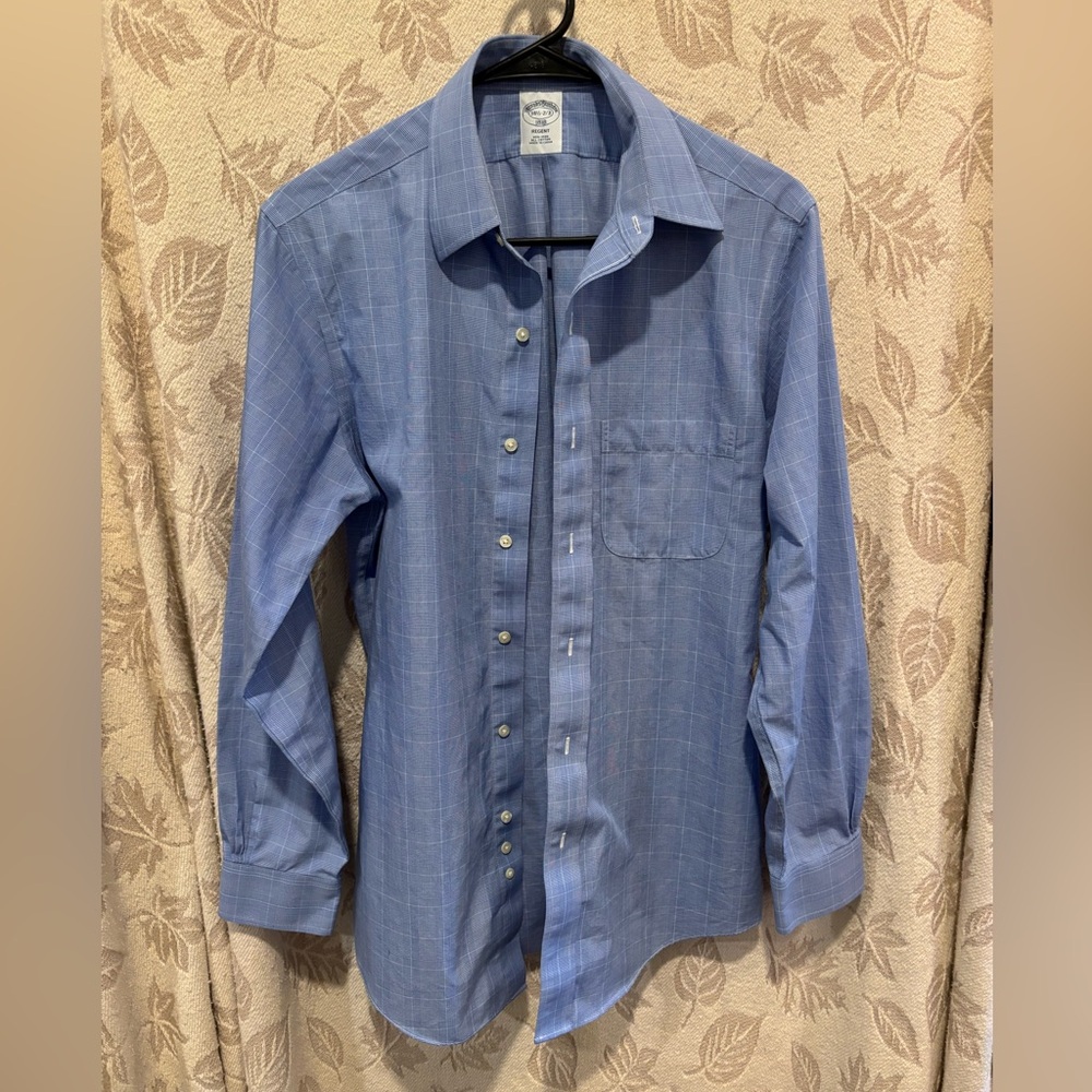 Brooks Brothers Light Blue Plaid Button Down Shirt